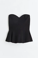 Rib-knit Peplum Top