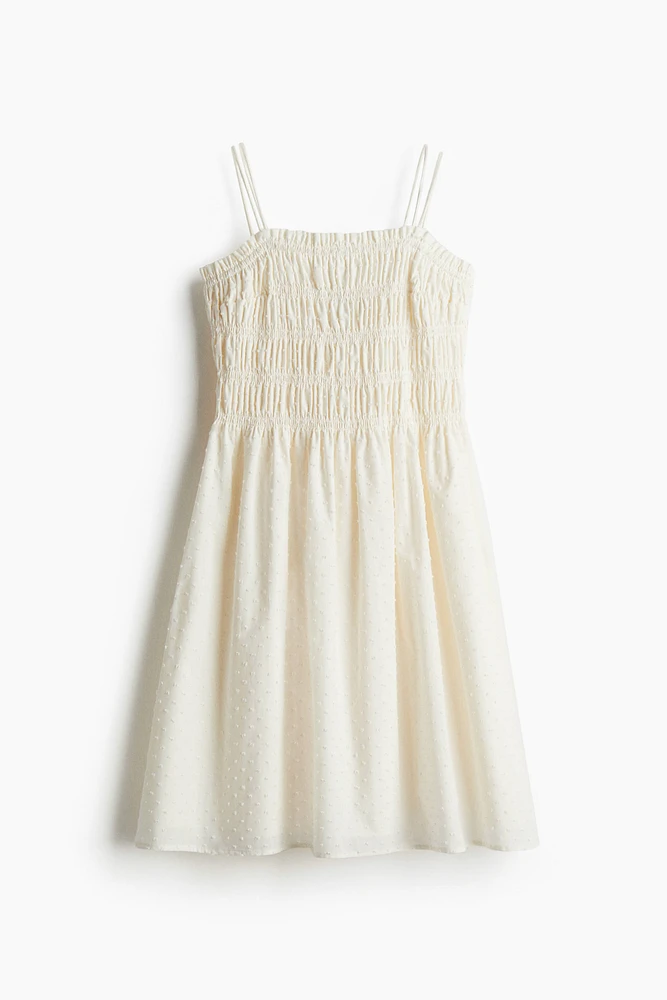 Smocked-Bodice Cotton Dress