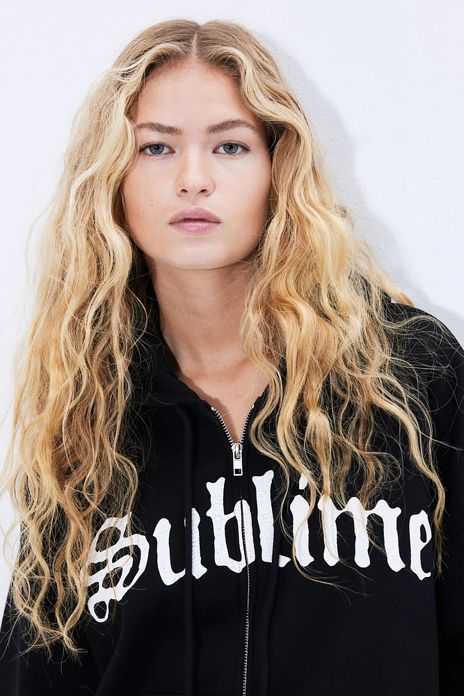 Oversized Hooded Jacket with Motif