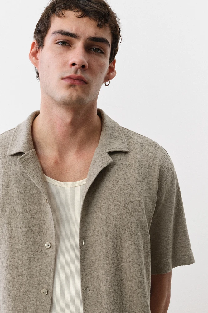 Chemise classique en jersey avec col cubain