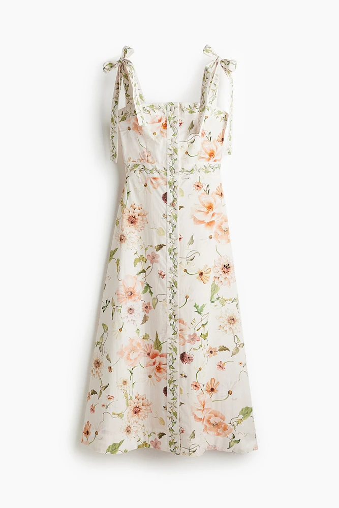 Robe en coton avec bretelles à nouer