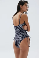 Padded-Cup Drawstring-Detail Swimsuit