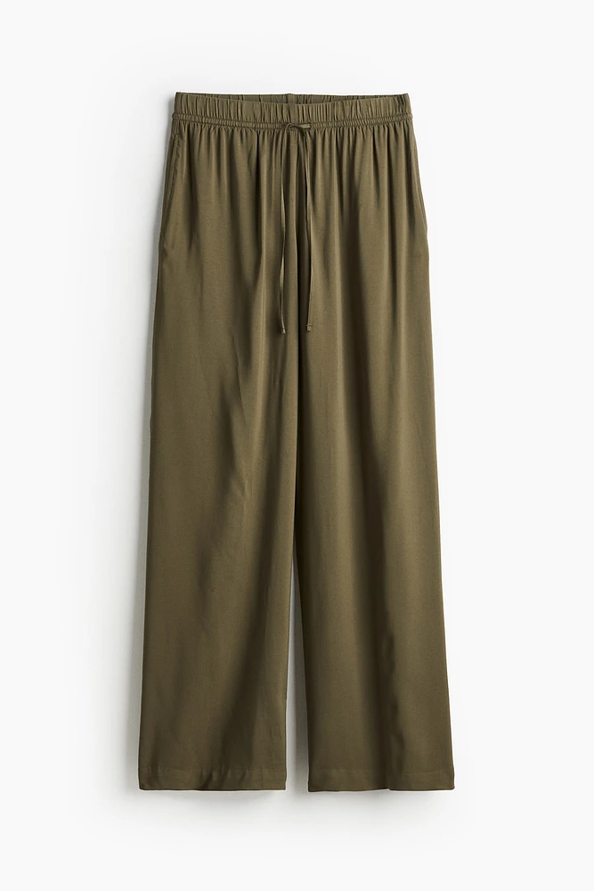 Pantalon large avec taille élastique