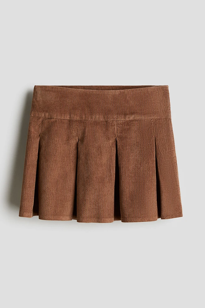 Pleated Corduroy Skirt