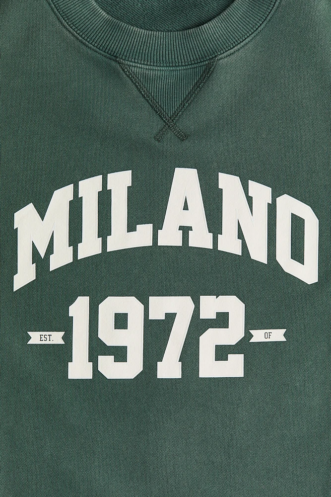 Sweatshirt with Text Motif