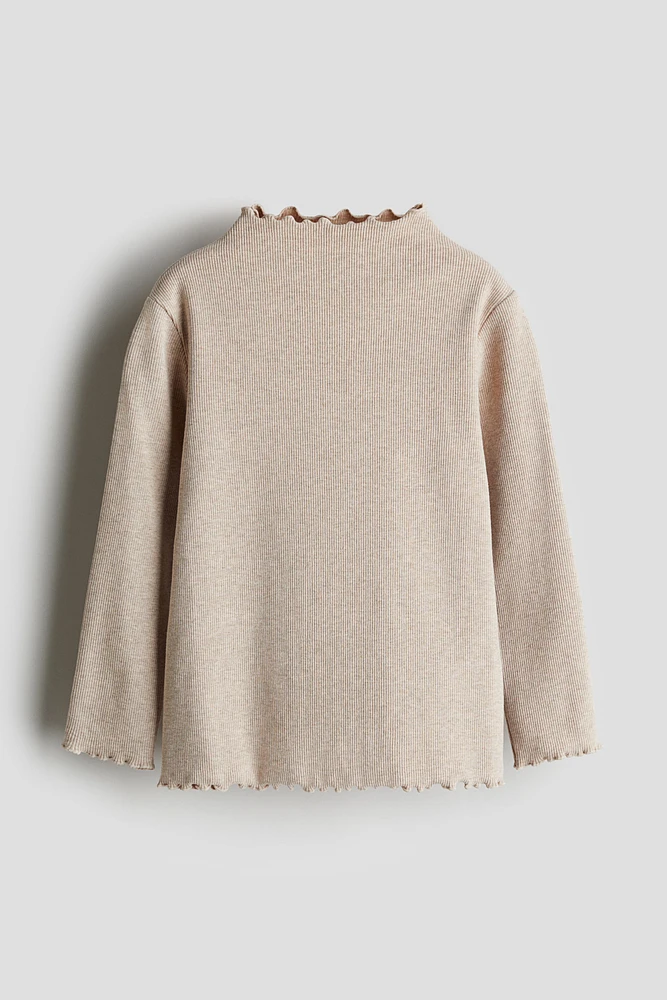 Mock Turtleneck Cotton Top