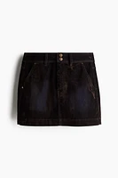 Flocked Denim Skirt