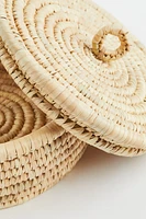 Braided Straw Basket with Lid