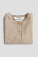 Ribbed Cotton Henley Shirt