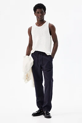 Regular-Fit Linen-Blend Pants