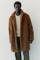 Single-Breasted Teddy Fleece Coat