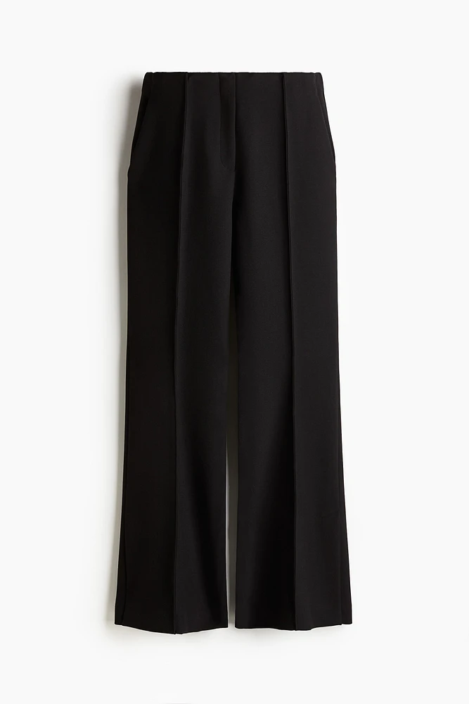 Flared Slit-Hem Twill Pants