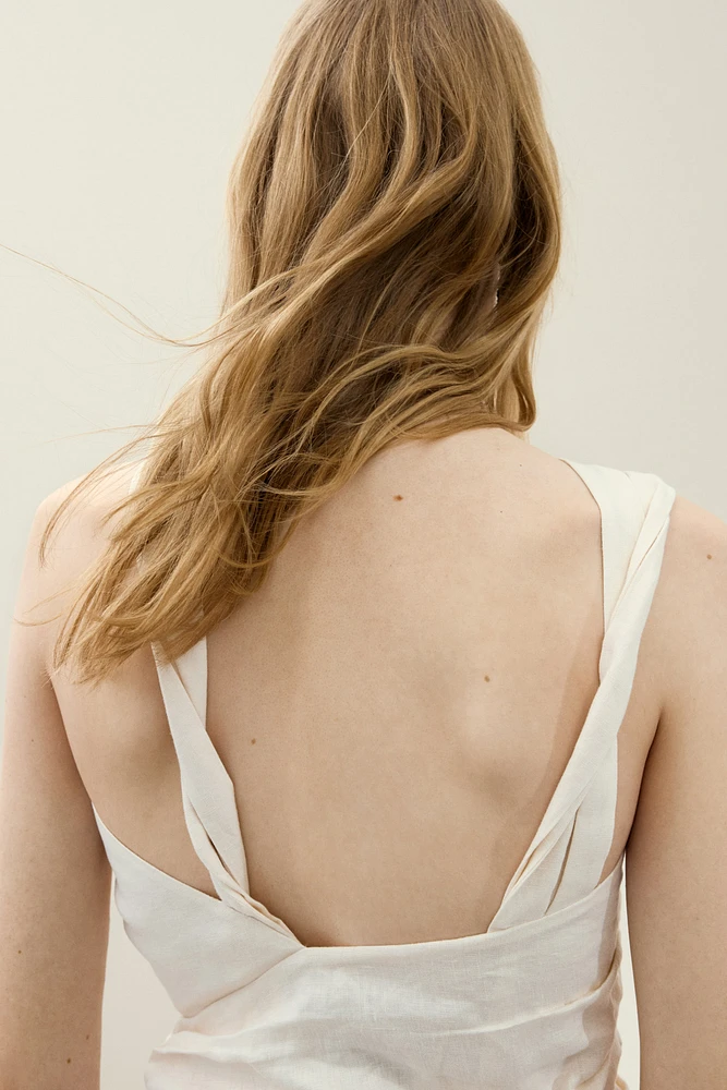 Asymmetric Linen Mini Dress