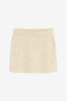 Glittery Textured-knit Skirt