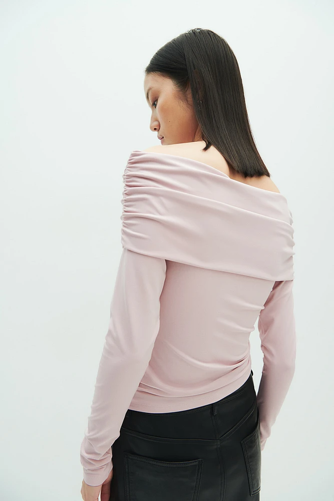 Gathered off-the-shoulder top