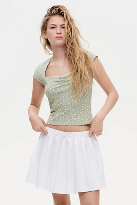 Ribbed Sweetheart-Neck Top