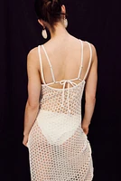 Hole-Knit Mini Beach Dress