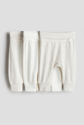 3-pack foldover-waist trousers