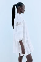 Lace-trimmed Cotton Dress