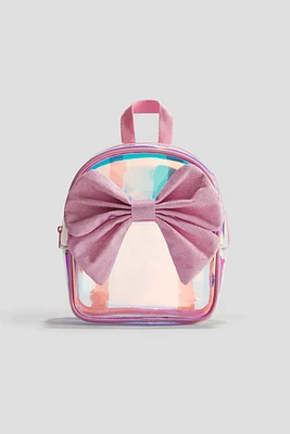 Iridescent Backpack with Appliqués