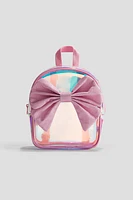 Iridescent Backpack with Appliqués