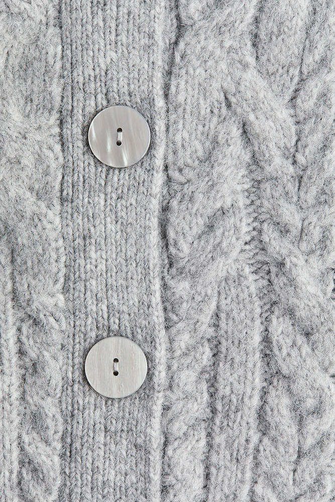 Cropped Cable-Knit Cardigan