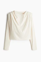 Pleat-Detail Shoulder-Pad Top