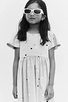 Flutter-Sleeved Cotton Dress