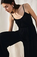 Tie-belt Jersey Jumpsuit