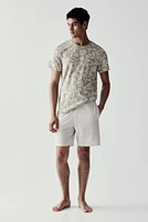 Regular Fit Pajama T-shirt and Shorts