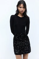 Sequined Mini Skirt