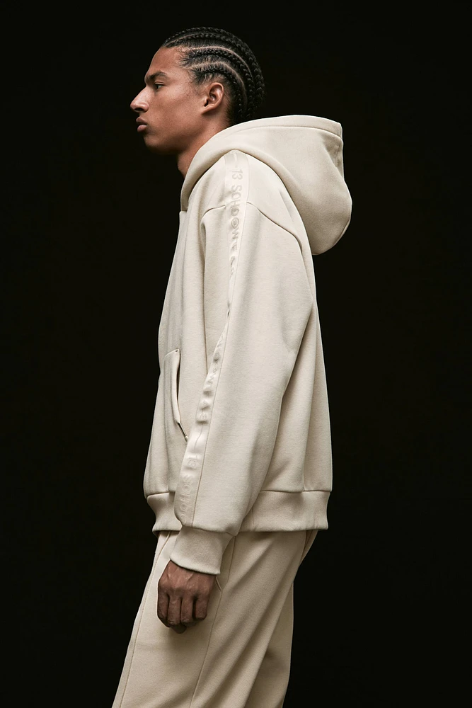 Loose Fit Hoodie with Side Stripes