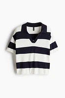 Oversized Fine-Knit Polo Shirt