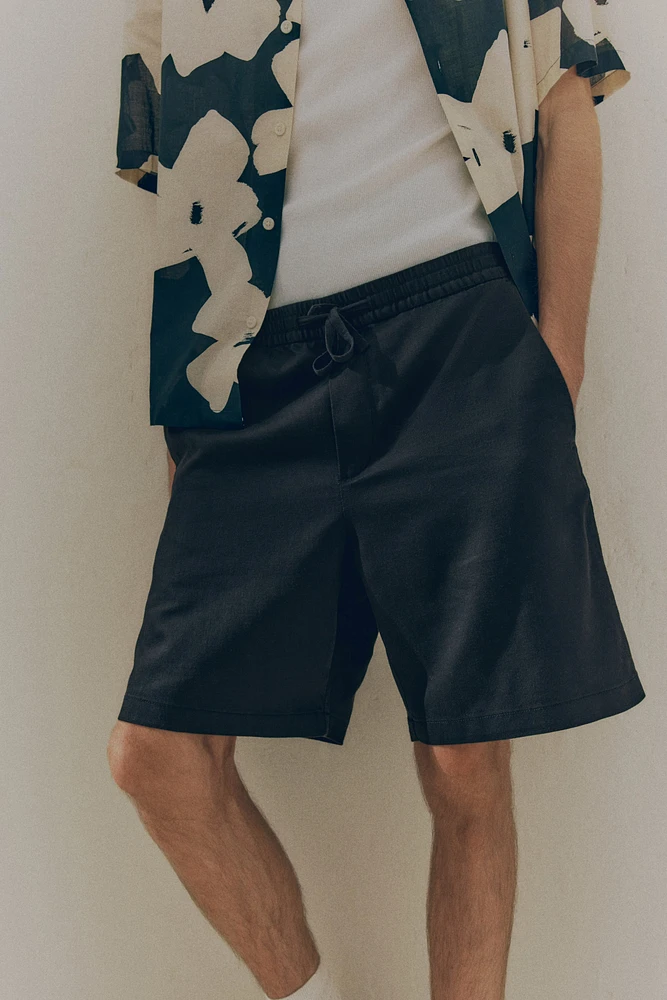 Relaxed-Fit Linen-Blend Shorts