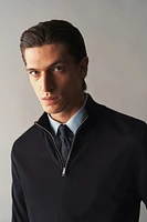 Slim Fit Half-Zip Merino Wool Sweater