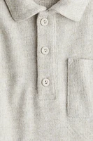 Rib-Knit Polo Shirt