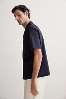 Regular-Fit Short-Sleeved Linen-Blend Shirt