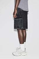 Loose Denim Cargo Shorts