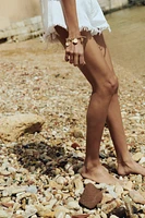 Frayed-Edge Denim Shorts
