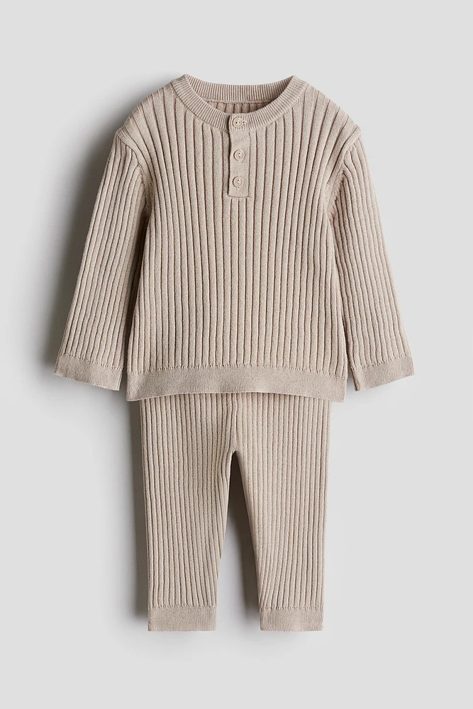 2-piece Rib-Knit Cotton Set