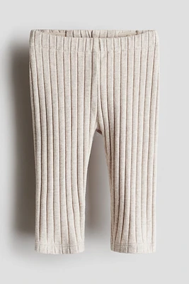 Wide-Ribbed Cotton Leggings