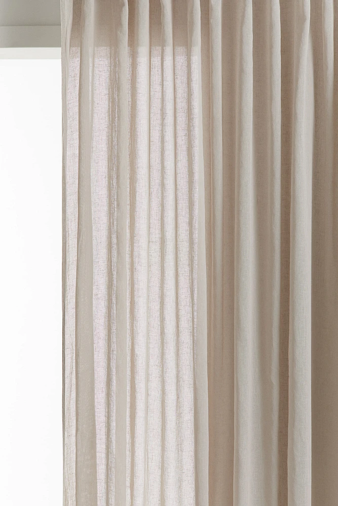2-pack Long Linen-Blend Curtain Panels