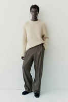 Wool-Blend Pleat-Detail Pants