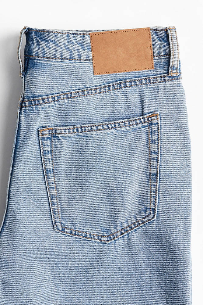 Low Knee-Length Denim Shorts