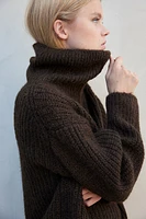 Rib-Knit Cardigan with Zipper