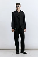 Regular-Fit Linen-Blend Suit Pants