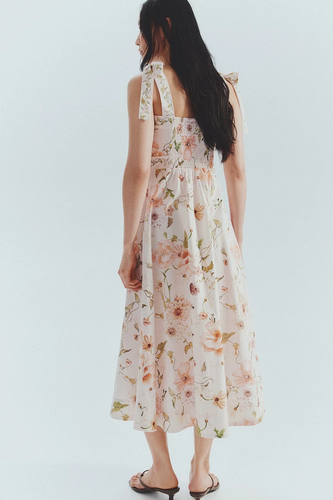Tie-strap cotton dress