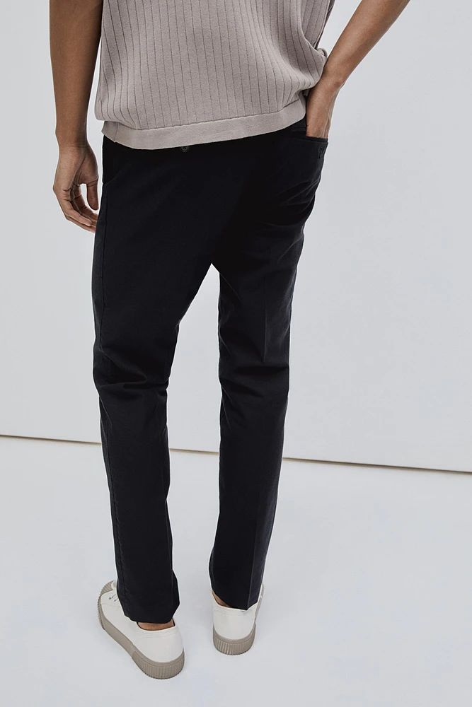 Slim Fit Dressy Linen-blend Pants