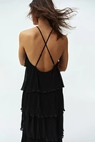 Tiered Plissé Dress