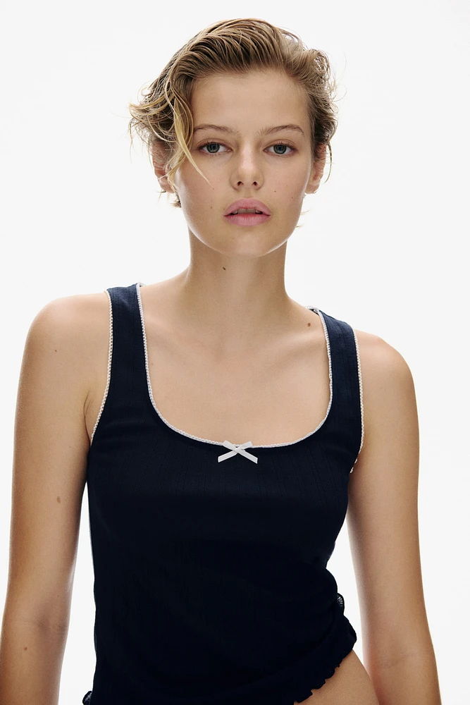 Camisole en jersey pointelle